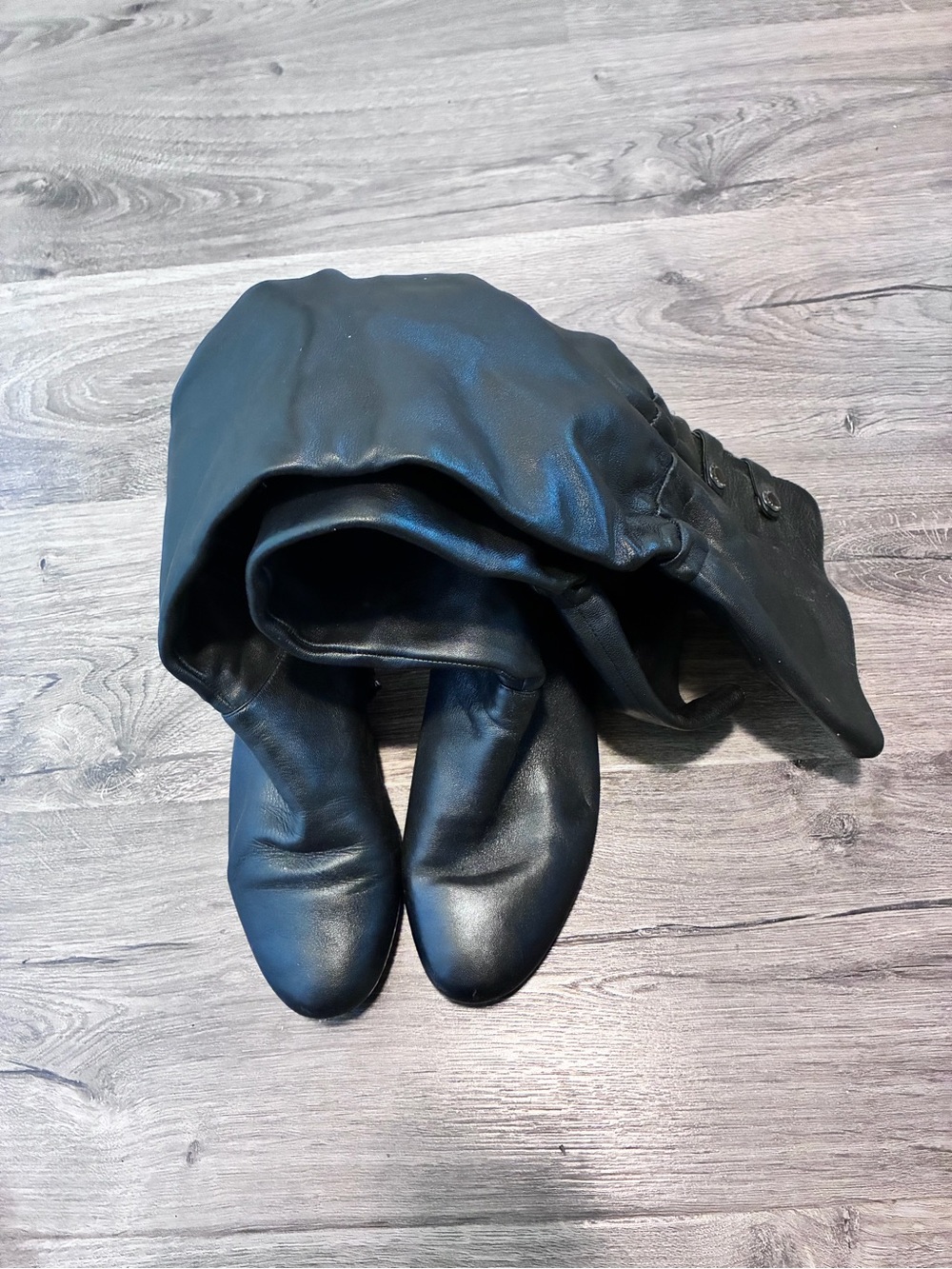 Calvin Klein Black Over-the-Knee Leather Boots